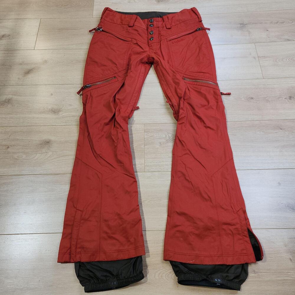 Burton Karma Snow Pants Womens Large Red DRYRIDE Snowboard Ski Waterproof